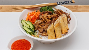 A staff favourite, the vermicelli with spring rolls is a winner!