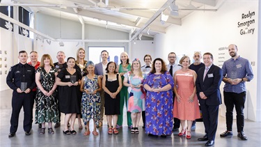 L to R: Inspector Paul Morgan, Shaun Hudson, Maribyrnong CEO Celia Haddock, David Watson, Bernadette Fitzgerald, Mayor Cr Sarah Carter, Sanda Aye, Andy Fithall, Deputy Mayor Cr Cuc Lam, Sheriden Rose Shaw, Alyshia Clarke, Matthea Rudolphy, Dr Kitty Scott, Michael Bakatsoulas, Cr Bernadette Thomas, Cr Jorge Jorquera, Cr Michael Clarke, Julian Hills.