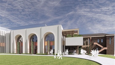 Town Hall Redevelopment - artist impression view from Hyde Street towards Napier Street, Footscray