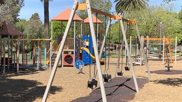 Playground equipment in the Yarraville Gardens Precinct