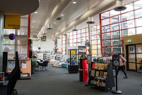 Inside Footscray Library.