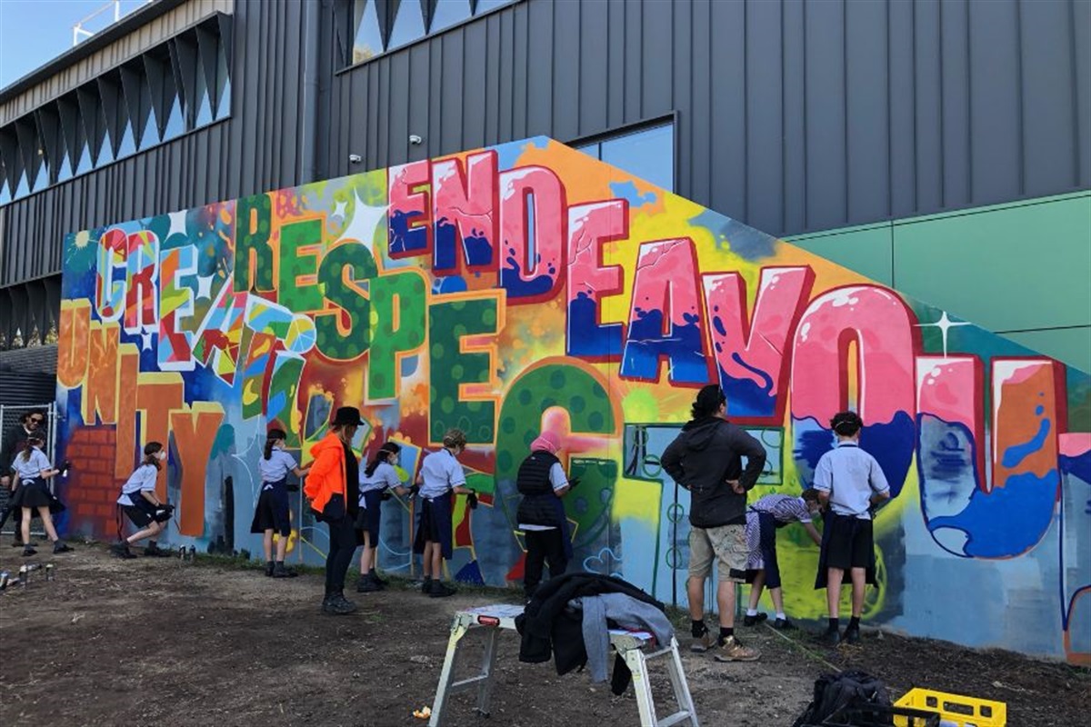 Students painting the town with street art mentorship - Maribyrnong